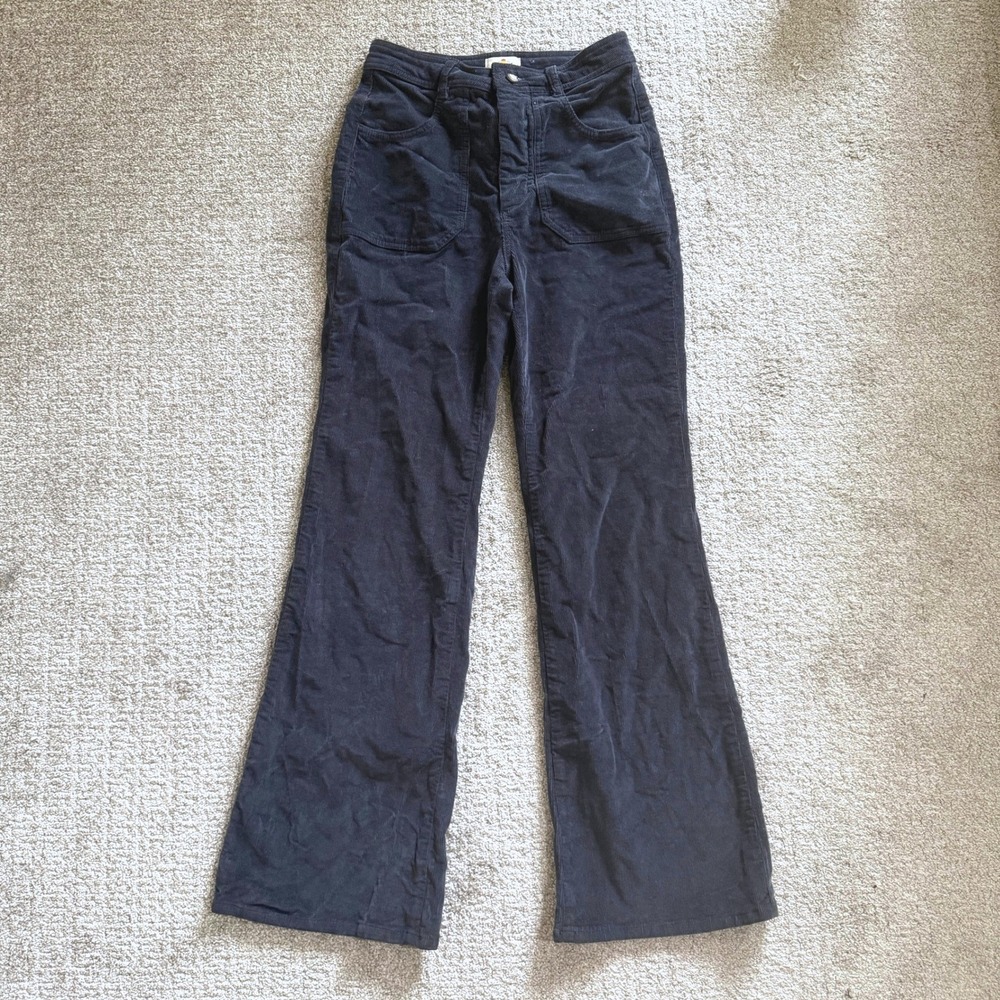 Marine Layer Bridget Cord Flare Navy Blue Corduroy High Rise Pants Size 8 17952